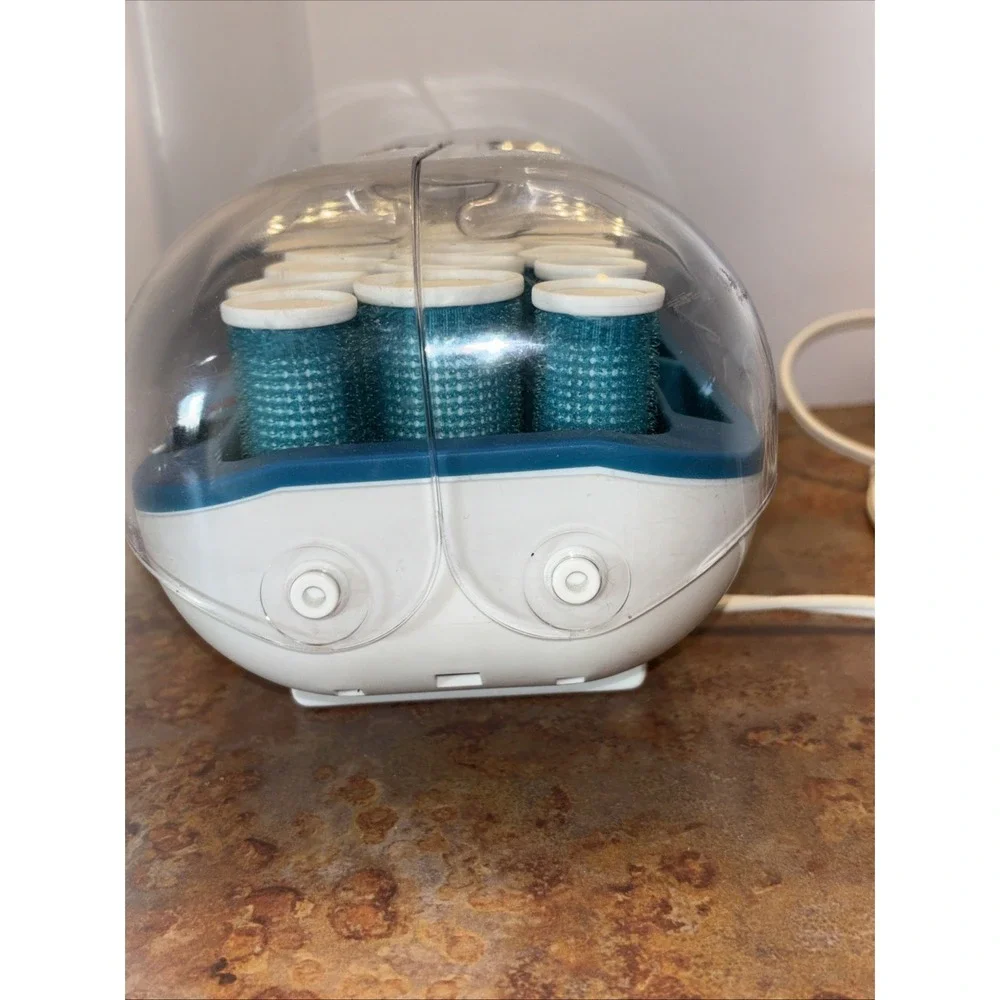 CONAIR EASY HOLDING HAIRSETTER 20 EASY GRIP HOT ROLLERS CURLERS + 17 CLIPS